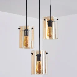 Suspension - Verre Parane Ambre, 3 lumières