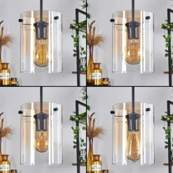 Suspension - Verre Parane Ambre, Clair, 3 lumières