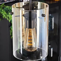 Suspension - Verre Parane Ambre, Clair, 3 lumières