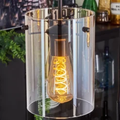 Suspension - Verre Parane Ambre, Clair, 3 lumières