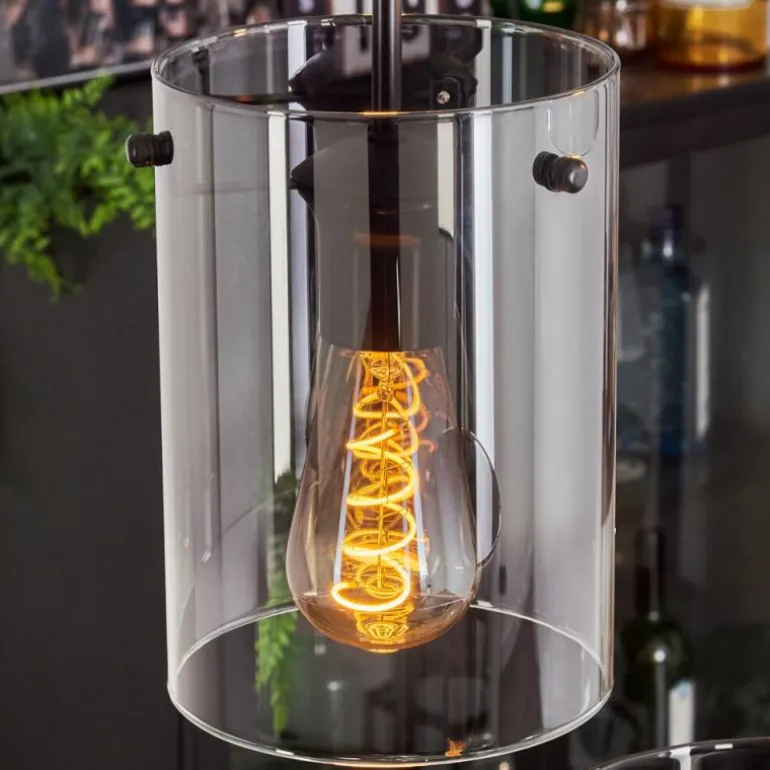 Suspension - Verre Parane Clair, Fumé, 3 lumières