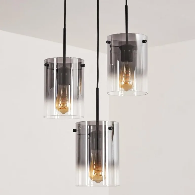 Suspension - Verre Parane Clair, Fumé, 3 lumières