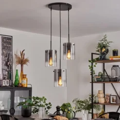 Suspension - Verre Parane Clair, Fumé, 3 lumières