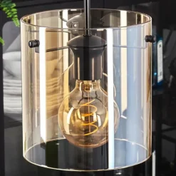 Suspension - Verre Parane Ambre, 3 lumières