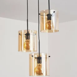 Suspension - Verre Parane Ambre, 3 lumières