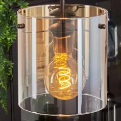 Suspension - Verre Parane Ambre, Clair, 3 lumières