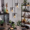Suspension - Verre Parane Clair, Fumé, 3 lumières