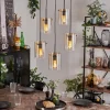 Suspension - Verre Parane Ambre, Clair, 5 lumières