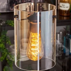Suspension - Verre Parane Ambre, Clair, 5 lumières