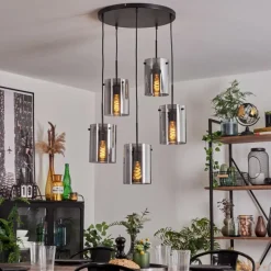 Suspension - Verre Parane Fumé, 5 lumières