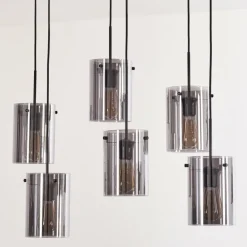 Suspension - Verre Parane Fumé, 6 lumières