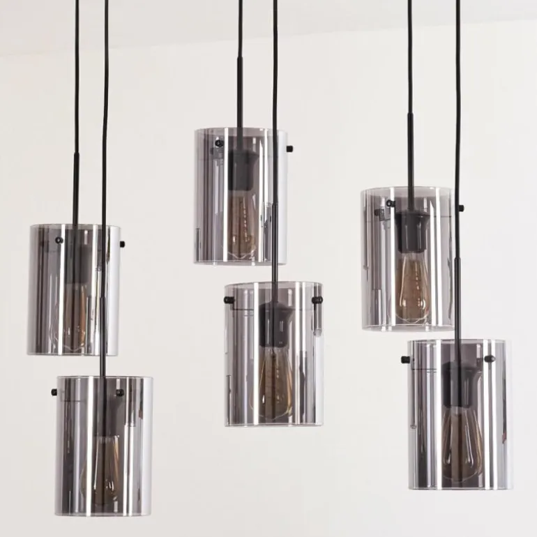 Suspension - Verre Parane Fumé, 6 lumières