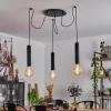 Suspension Wheelwright Nickel mat, Noir, 3 lumières