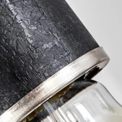 Suspension Wheelwright Nickel mat, Noir, 3 lumières