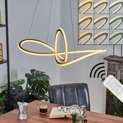 Suspension Zibreira LED Noir, 1 lumière, Télécommandes