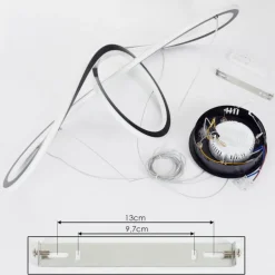 Suspension Zibreira LED Noir, 1 lumière, Télécommandes