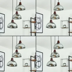 Suspension Aannestad Bois foncé, Noir, 3 lumières
