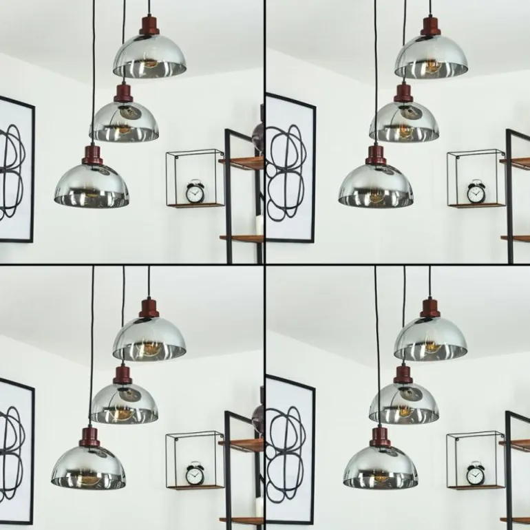 Suspension Aannestad Bois foncé, Noir, 3 lumières