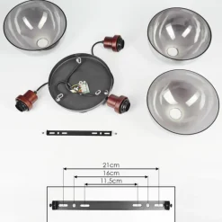 Suspension Aannestad Bois foncé, Noir, 3 lumières