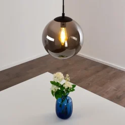 Suspension Agropoli Fumée, Noir, 1 lumière
