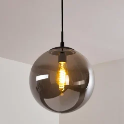 Suspension Agropoli Fumée, Noir, 1 lumière