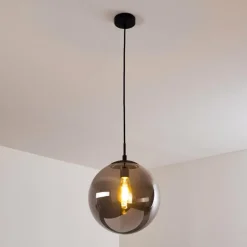 Suspension Agropoli Fumée, Noir, 1 lumière