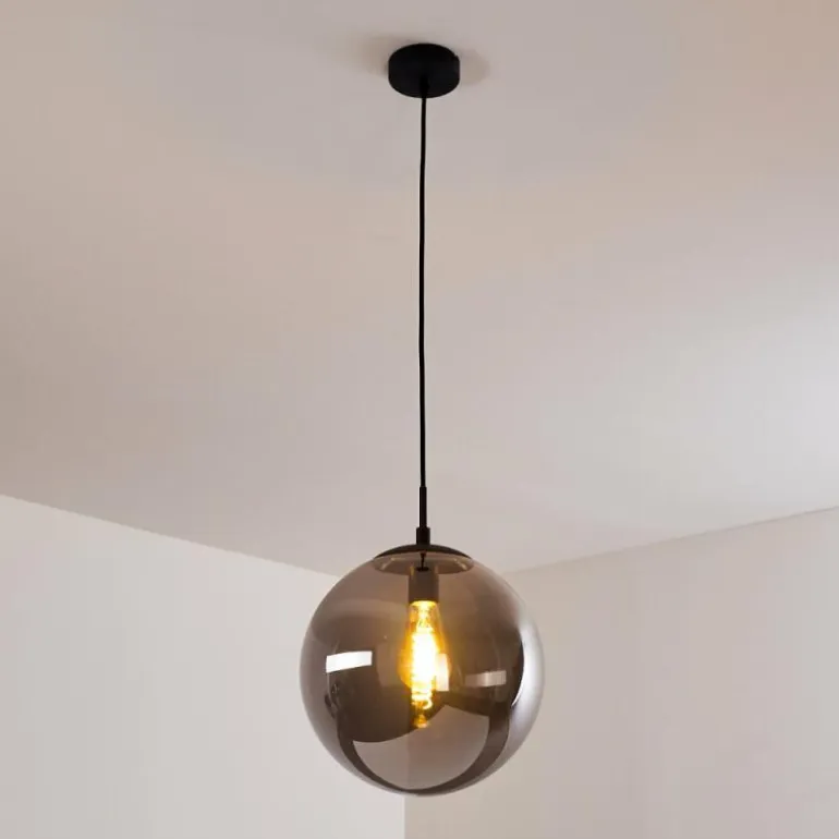 Suspension Agropoli Fumée, Noir, 1 lumière