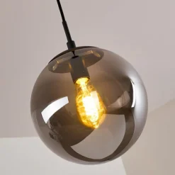 Suspension Agropoli Fumée, Noir, 1 lumière