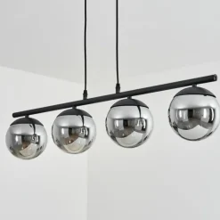 Suspension Agropoli Noir, 4 lumières