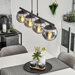 Suspension Agropoli Noir, 4 lumières