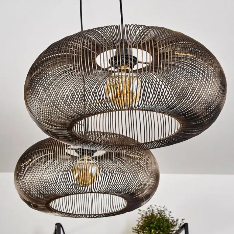 Suspension Agueda Noir, 2 lumières