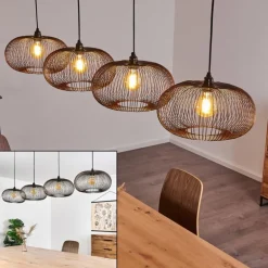 Suspension Agueda Noir, 4 lumières