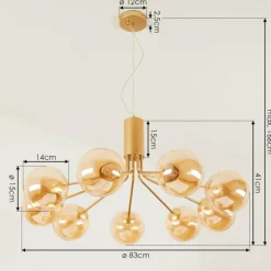 Suspension Alden Laiton, 9 lumières
