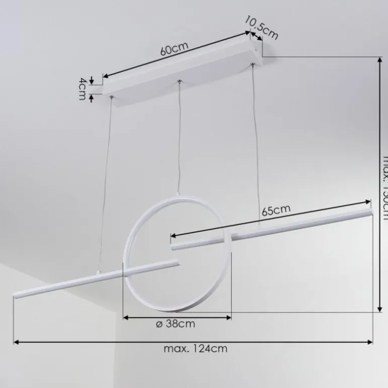 Suspension Alelua LED Blanc, 1 lumière, Télécommandes