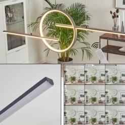 Suspension Alelua LED Gris, 1 lumière, Télécommandes