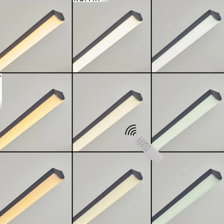 Suspension Alelua LED Gris, 1 lumière, Télécommandes