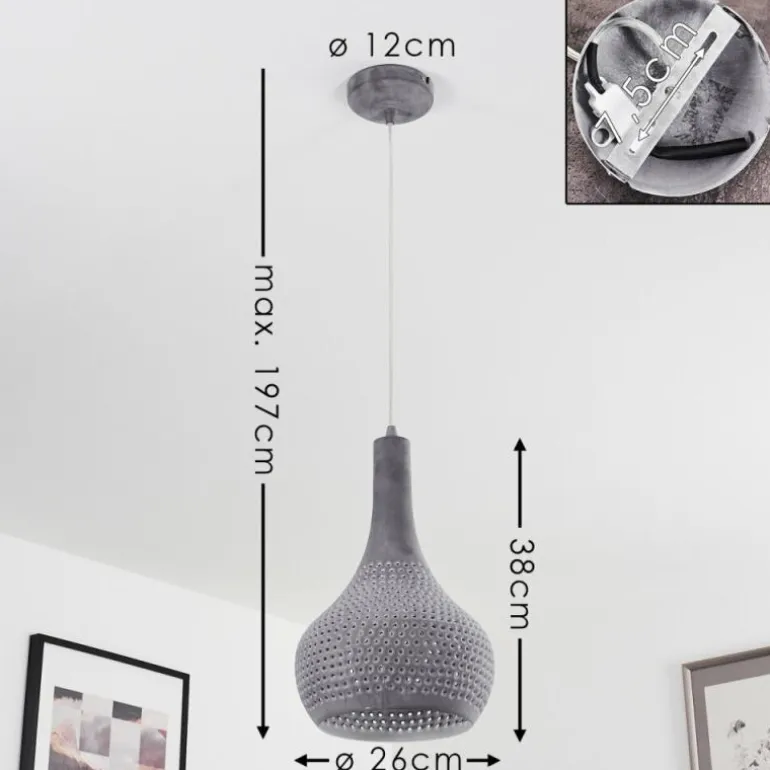 Suspension Alenhoven Gris, 1 lumière