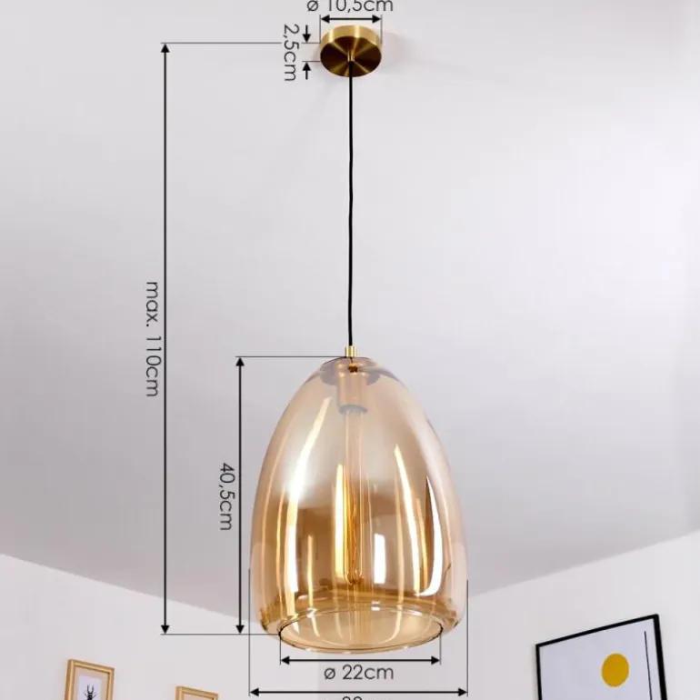 Suspension Alvares Bronze, 1 lumière