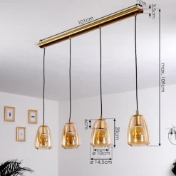 Suspension Alvares Laiton, 4 lumières