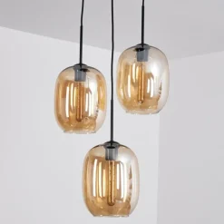 Suspension Apedo Ambre, 3 lumières
