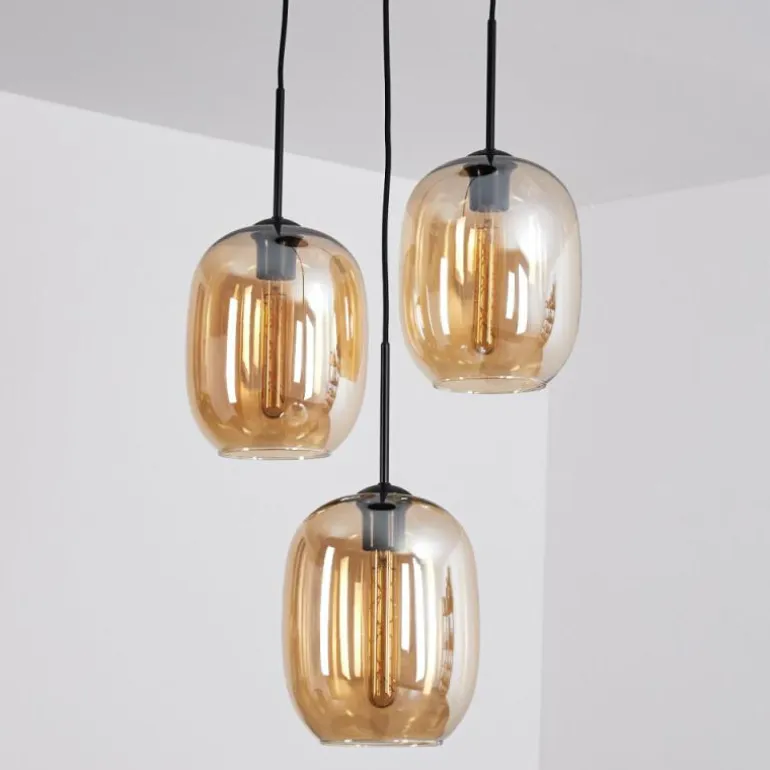 Suspension Apedo Ambre, 3 lumières