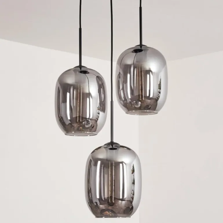 Suspension Apedo Clair, Fumé, 3 lumières