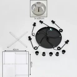 Suspension Apedo Fumé, 5 lumières
