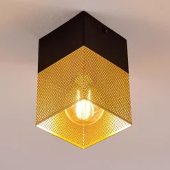 Suspension Armenie Laiton, Noir, 1 lumière