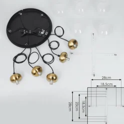 Suspension Arusi Bronze, Noir, 5 lumières