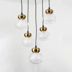 Suspension Arusi Bronze, Noir, 5 lumières