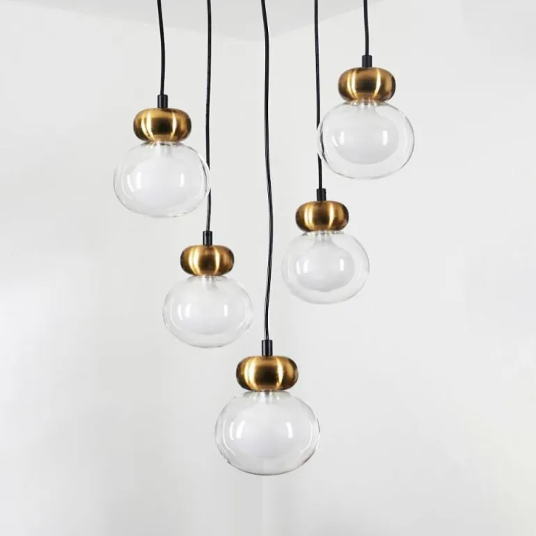 Suspension Arusi Bronze, Noir, 5 lumières