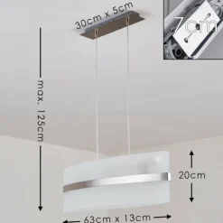 Suspension Avellino Acier inoxydable, Blanc, 3 lumières