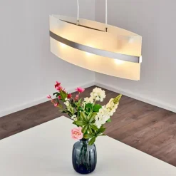 Suspension Avellino Acier inoxydable, Blanc, 3 lumières