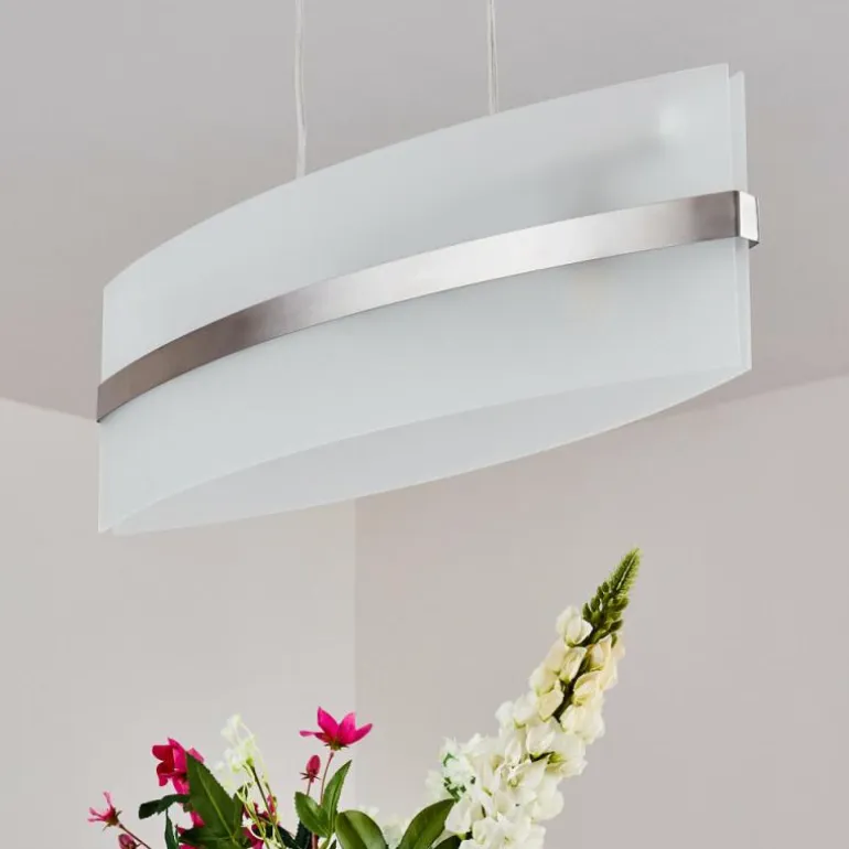 Suspension Avellino Acier inoxydable, Blanc, 3 lumières